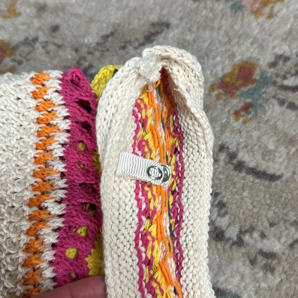 Zara Multi Color Cream Crotched Cropped‎ Cap Sleeve Top - medium - Picture 14 of 17